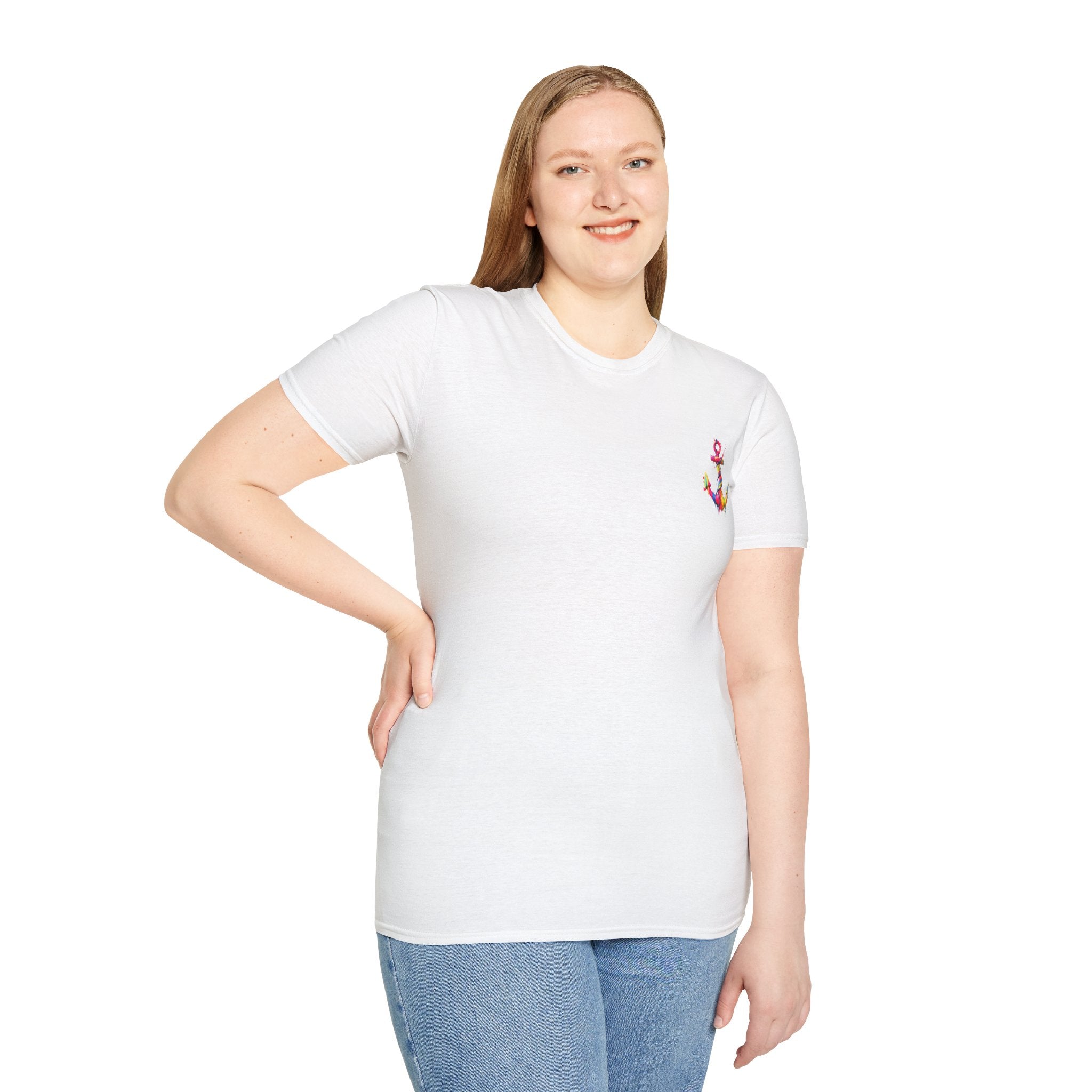 Colorful Anchor Design Unisex T-Shirt, Casual Tee, Nautical Gift, Beachwear, Summer Fashion, Gift for Sailors