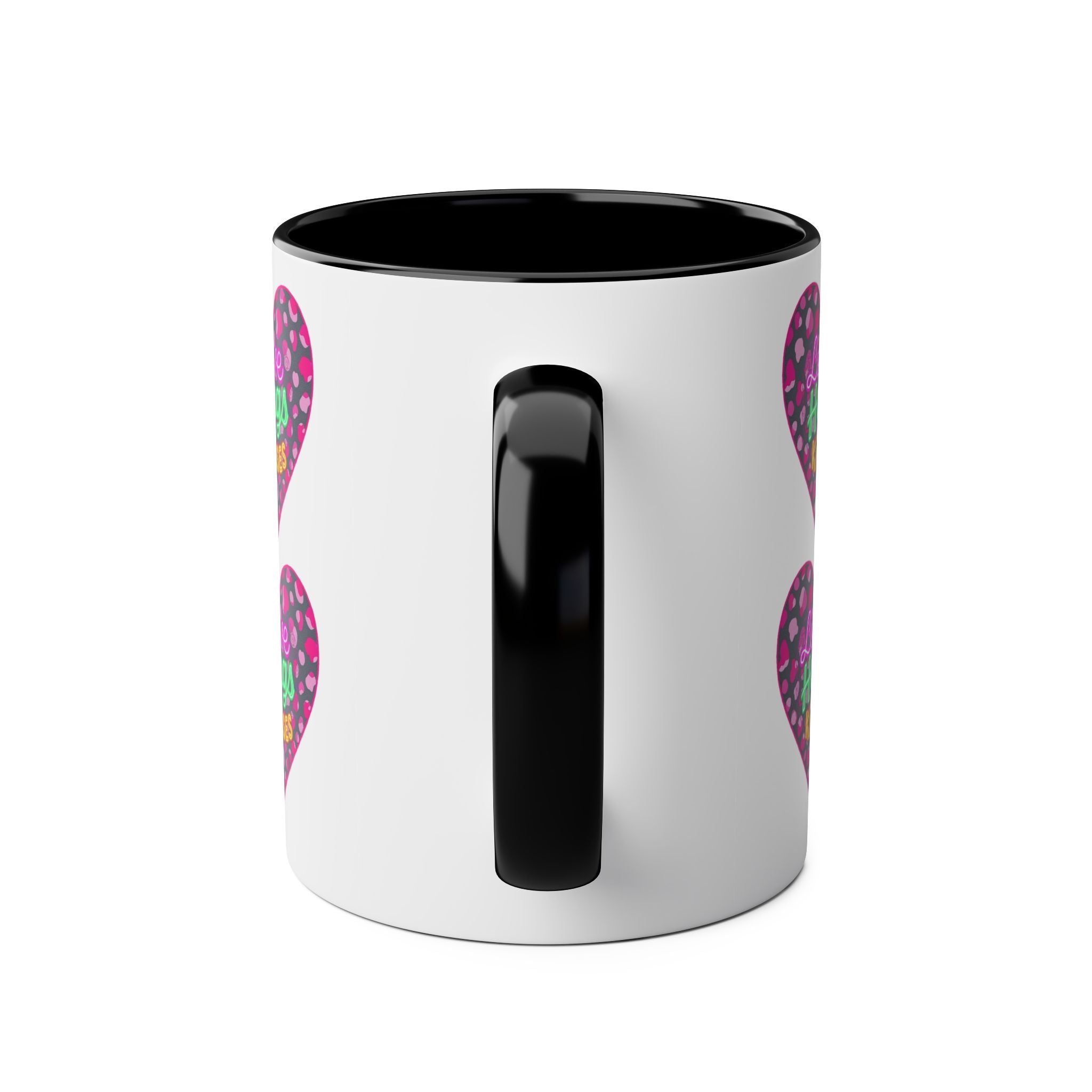 Colorful Love Mug: Perfect for Valentine's Day, Cute Gift, Coffee Break, Home Decor, Heart Design, Love Hugs Kisses