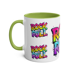 Colorful Rock & Roll Coffee Mug - 11oz Two-Tone Mug for Music Lovers
