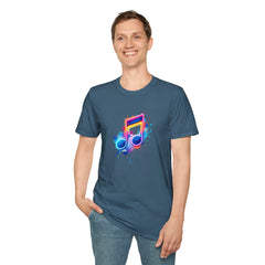 Musical Splash Unisex Softstyle T-Shirt | Gift for Music Lovers, Vibrant Art Tee, Trendy Music Shirt, Birthday Gift, Concert Wear