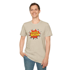 Super Mom Unisex Softstyle T-Shirt | Gift for Mother's Day, Funny Mom Tee, Birthday Present for Mom, Family Apparel, Casual Wear