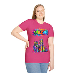 Canterbury Colorful T-Shirt | Vibrant Graphic Tee, Unisex Fashion, Travel Souvenir, Art Lovers Gift, Summer Wardrobe Essential