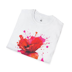 Vibrant Poppy Unisex T-Shirt, Colorful Art Tee, Summer Fashion, Gift for Nature Lovers, Casual Wear, Statement Piece