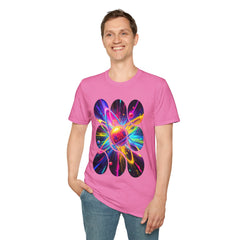 Colorful Atom Graphic T-Shirt, Unisex Casual Tee, Astronaut Art, Space Lover Gift, Festival Wear, Cosmic Vibes