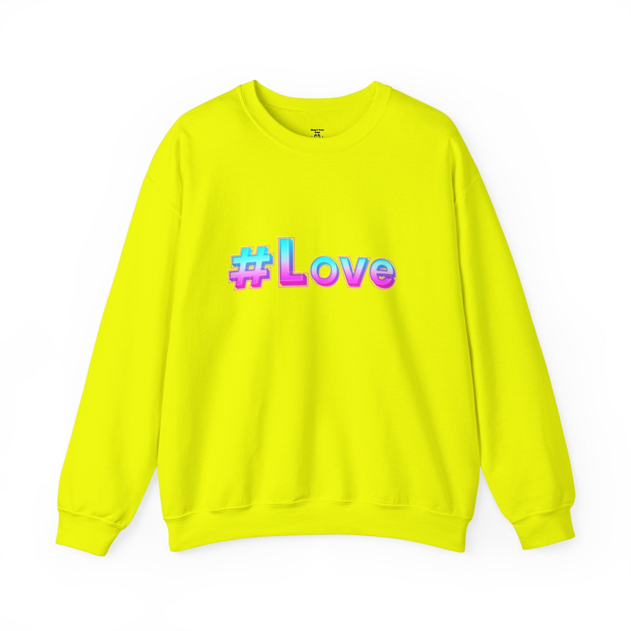 Colorful #Love Crewneck Sweatshirt for Cozy Vibes, Perfect Gift for Friends, Family, Valentine's Day, Everyday Wear, Casual Style