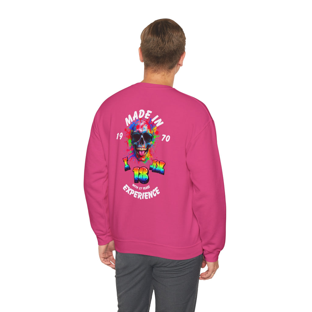 Vibrant Skull Sweatshirt - Unisex Crewneck, Colorful Graphic, Perfect for Casual Wear, Gifts for Friends, Halloween & Parties