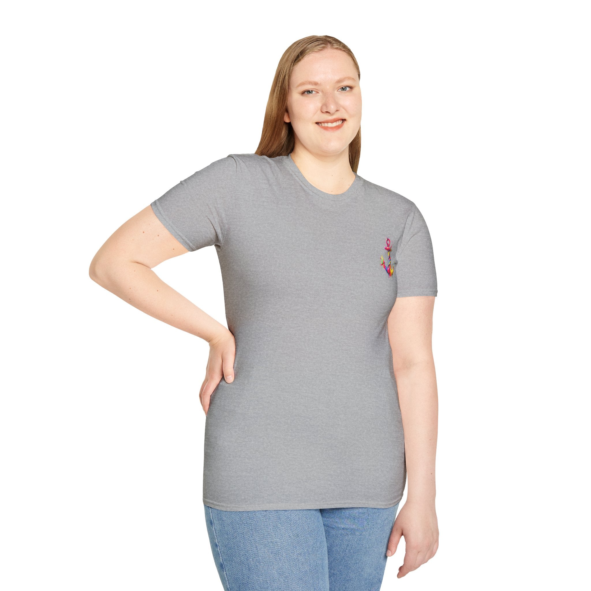 Colorful Anchor Design Unisex T-Shirt, Casual Tee, Nautical Gift, Beachwear, Summer Fashion, Gift for Sailors