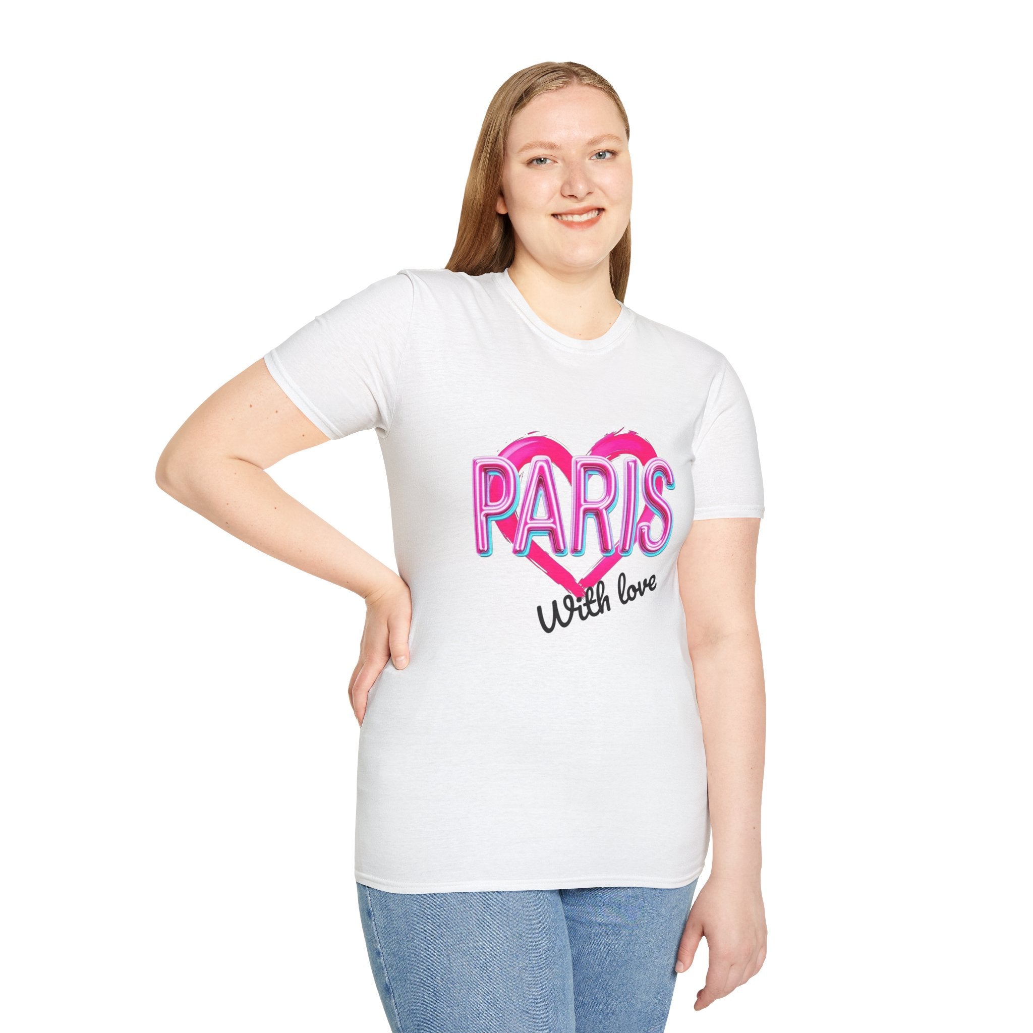 Paris with Love Unisex T-Shirt, Trendy Graphic Tee, Fashionable Gift, Casual Wear, Travel Souvenir, Unique Statement Shirt