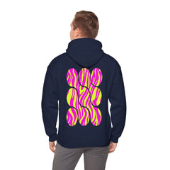 Vibrant Heart Print Hoodie - Funky Sweatshirt for Cozy Days, Perfect for Gifts, Casual Wear, Festivals, and Everyday Comfort