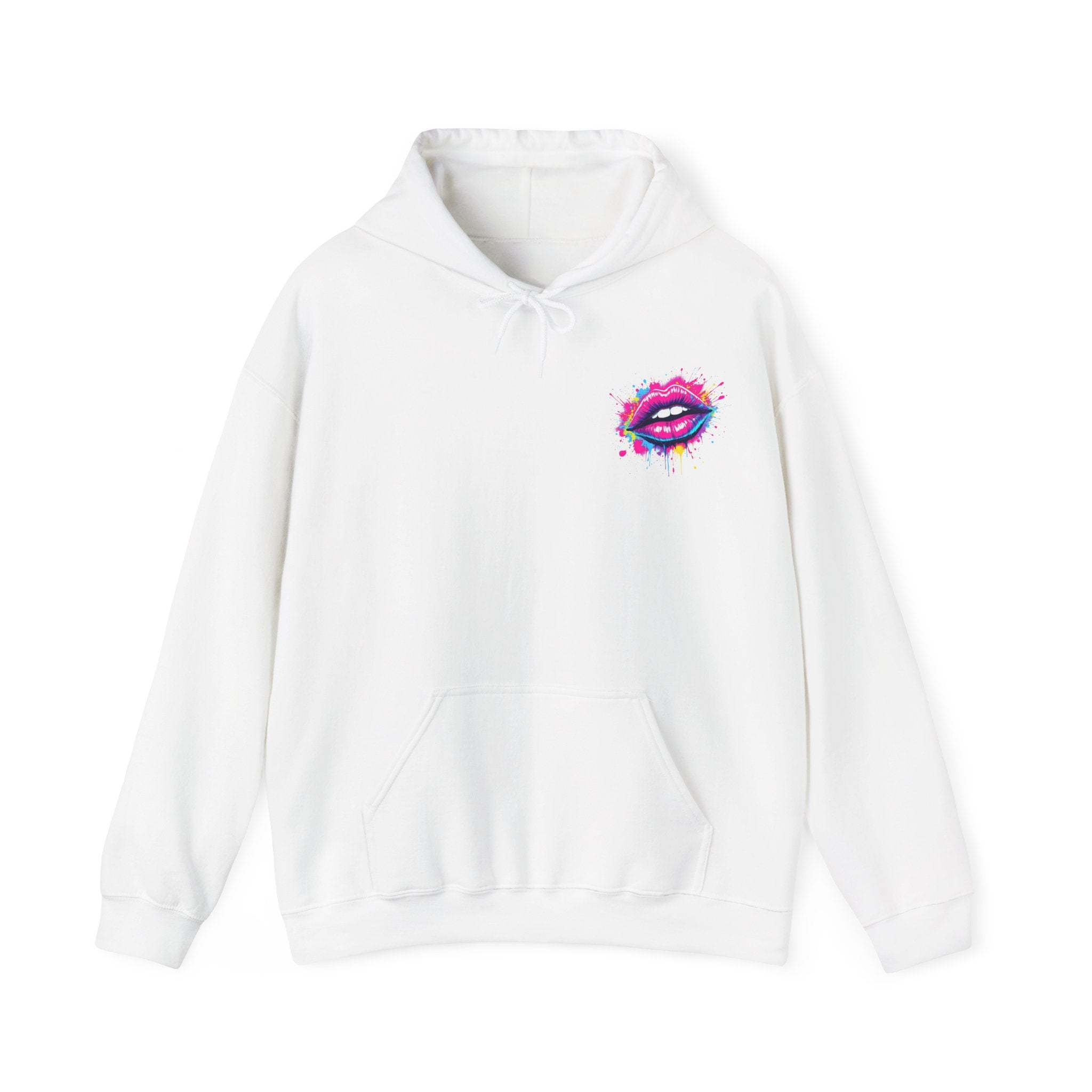 Vibrant Lip Art Hooded Sweatshirt, Statement Hoodie, Graphic Sweatshirt, Gift for Her, Cozy Casual Wear, Birthday Gift