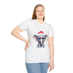 Cute Christmas Elephant T-Shirt, Unisex Holiday Tee, Fun Santa Shirt, Gift for Animal Lovers, Festive Apparel