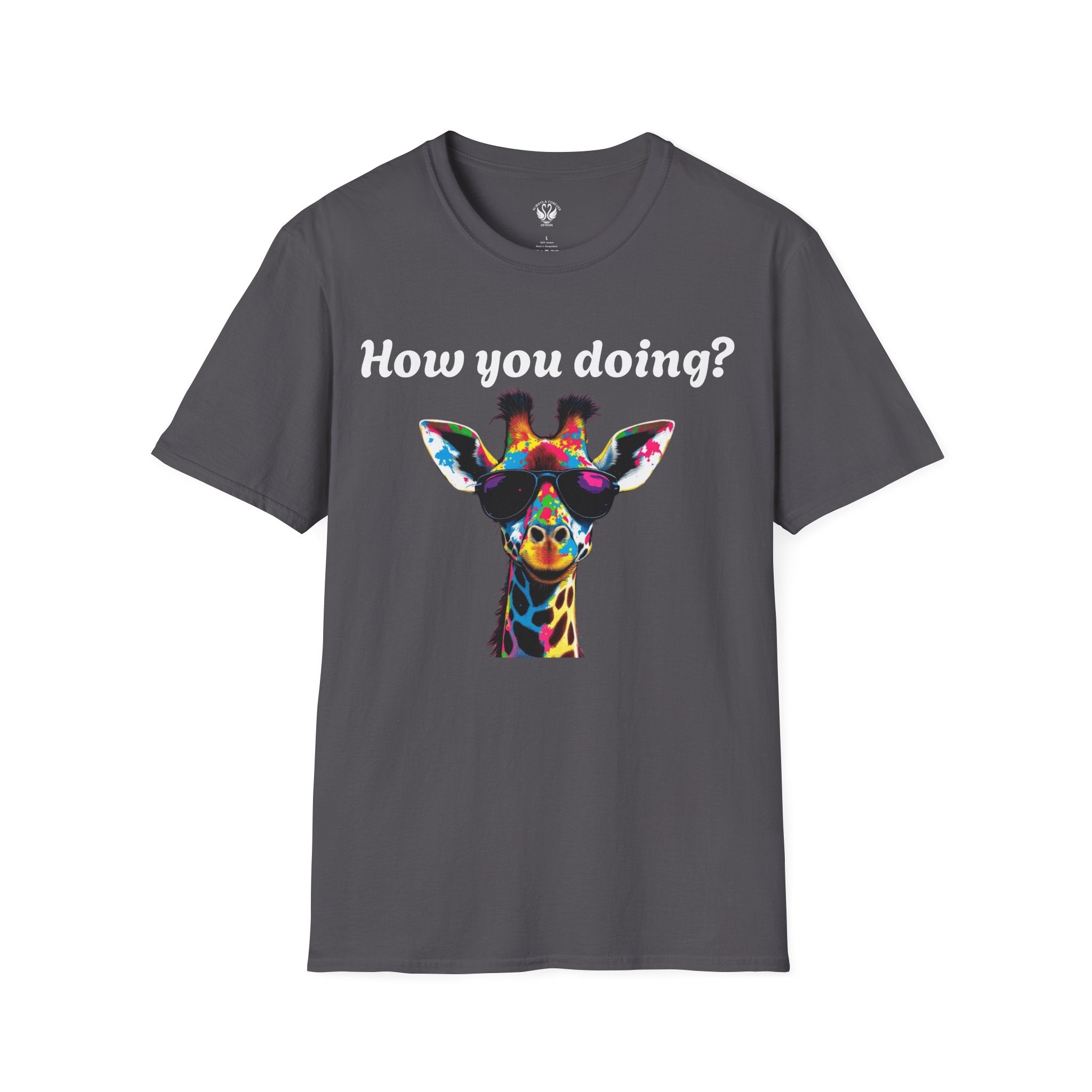 Colorful Giraffe T-Shirt: Fun Animal Tee, Gift for Animal Lovers, Quirky Statement Shirt, Cute Graphic Tee, Unique Birthday Present