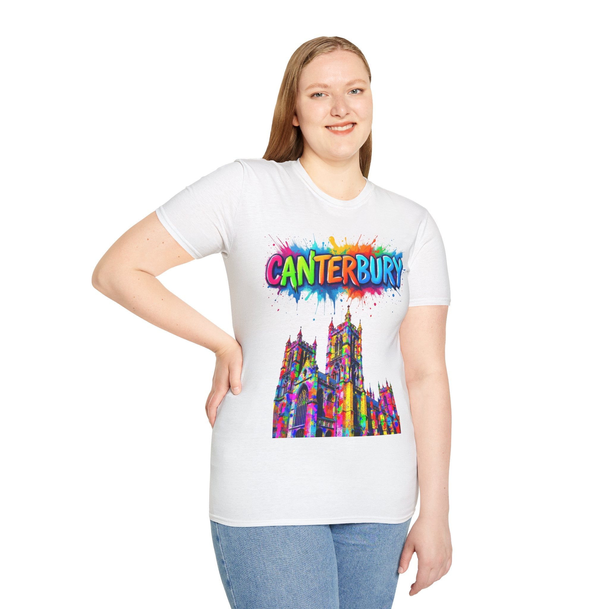 Canterbury Colorful T-Shirt | Vibrant Graphic Tee, Unisex Fashion, Travel Souvenir, Art Lovers Gift, Summer Wardrobe Essential
