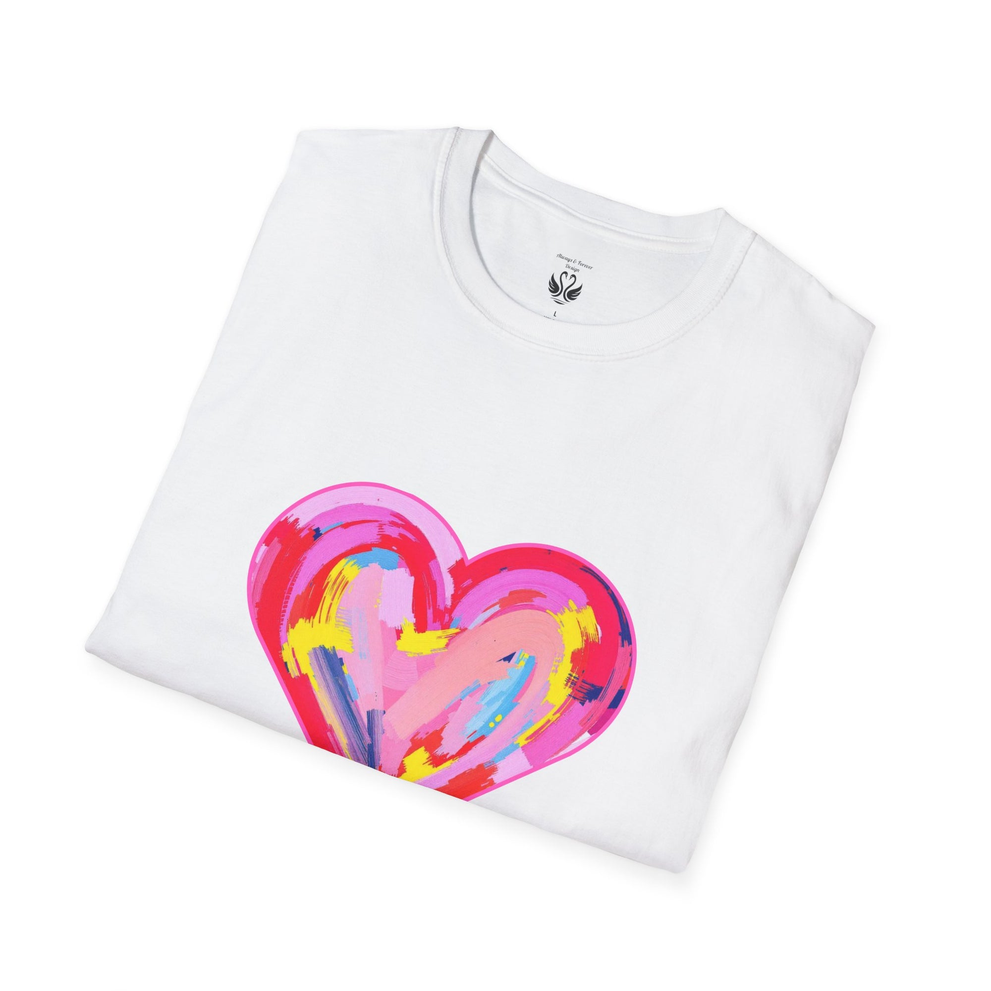 Heart Beat Unisex T-Shirt, Colorful Love Tee, Casual Graphic Tee, Gift for Friends, Valentine's Day Shirt