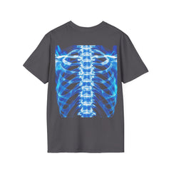 Iridescent Skeleton Tee - Unisex Softstyle T-Shirt, Graphic Tee, Trendy Wear, Halloween Costume, Edgy Fashion, Unique Gift