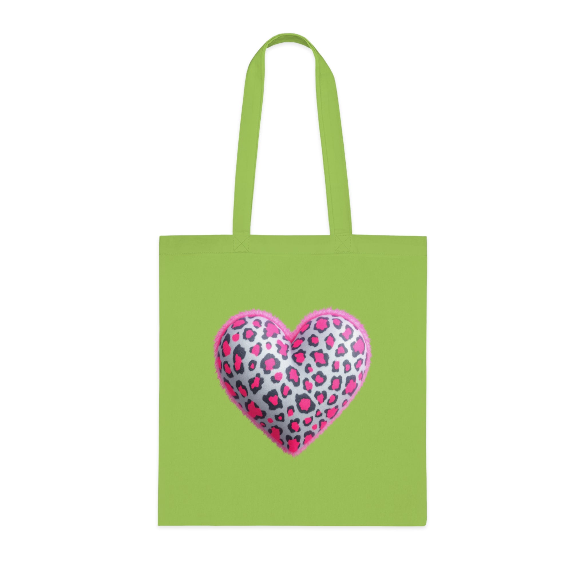 Leopard Heart Cotton Tote Bag | Cute Eco-Friendly Shopping Bag, Girlfriend Gift, Valentine's Day, Reusable Grocery Bag, Beach Bag