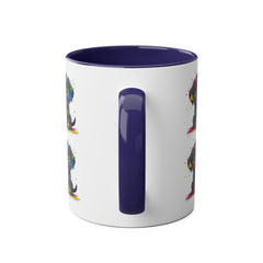 Colorful Puppy Two-Tone Coffee Mug | Cute Dog Lover Gift | Pet-Themed Kitchenware | Birthday Mug | Vibrant Print