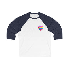 Rainbow Heart Unisex Baseball Tee, LGBTQ Pride Shirt, Casual Wear, Gift for Him/Her, Stylish Baseball Top