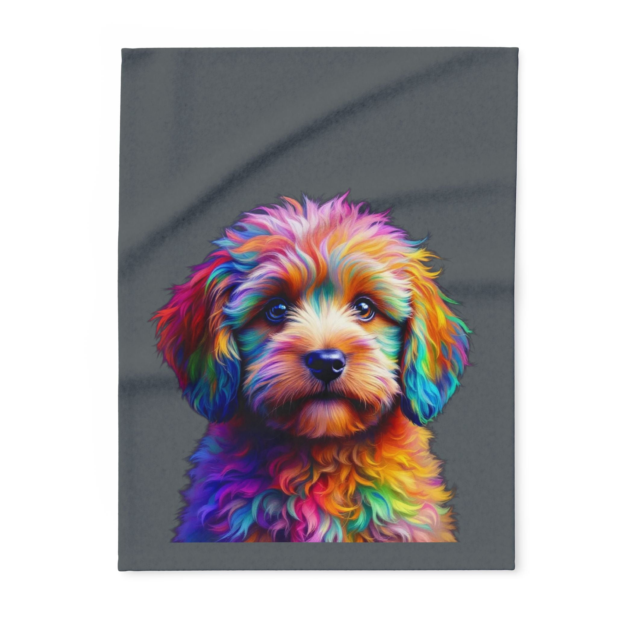 Colorful Puppy Arctic Fleece Blanket, Pet Lover Gift, Cozy Dog Decor, Vibrant Throw for Home, Personalized Pet Throw
