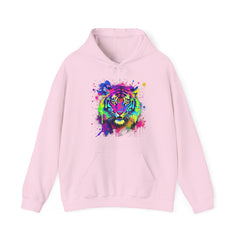 Colorful Tiger Hoodie – Unisex Heavy Blend™, Rainbow Tiger Sweatshirt, Graphic Hoodie, Animal Lover Gift, Unique Hooded Sweatshirt