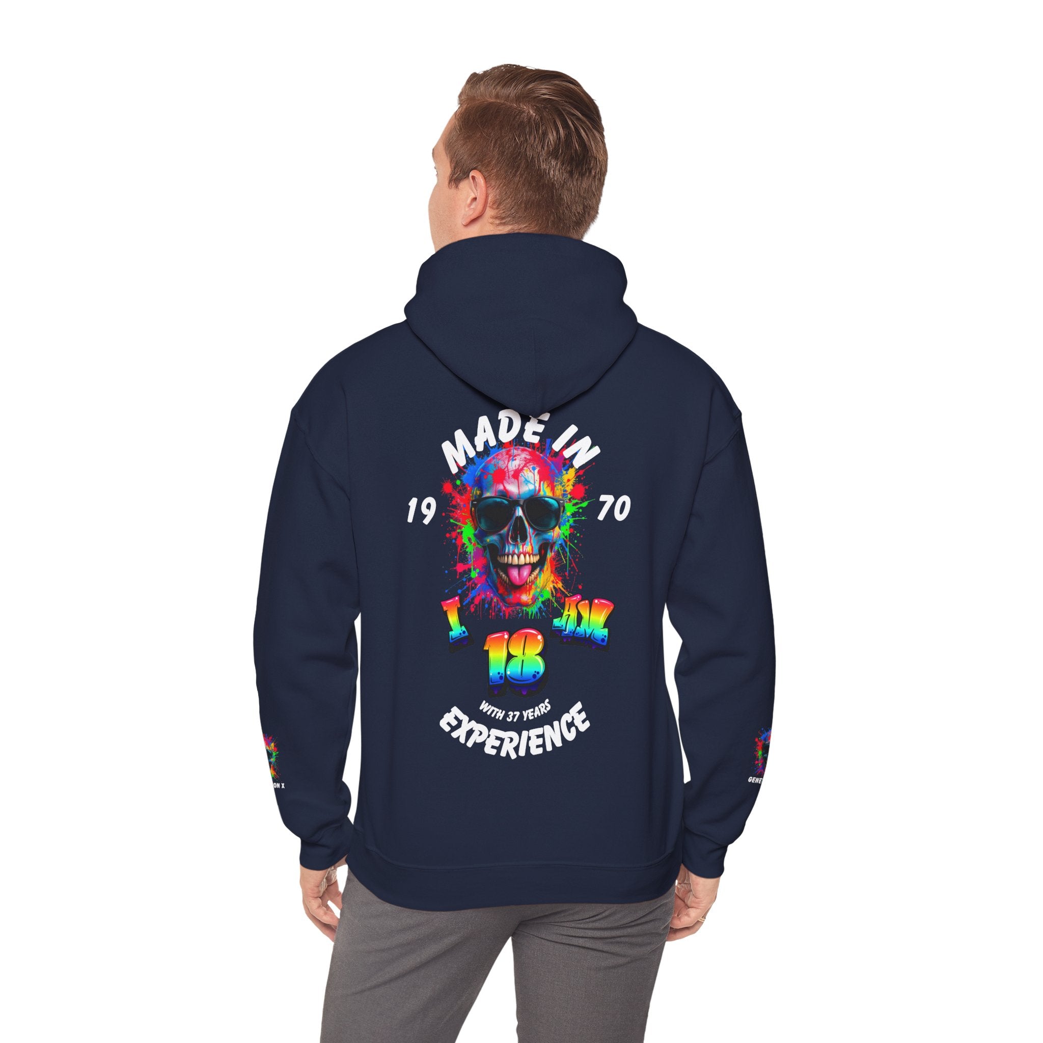 Colorful Retro Skull Hoodie, Unisex Heavy Blend Sweatshirt, Gift for Birthday, Casual Wear, Vintage Style