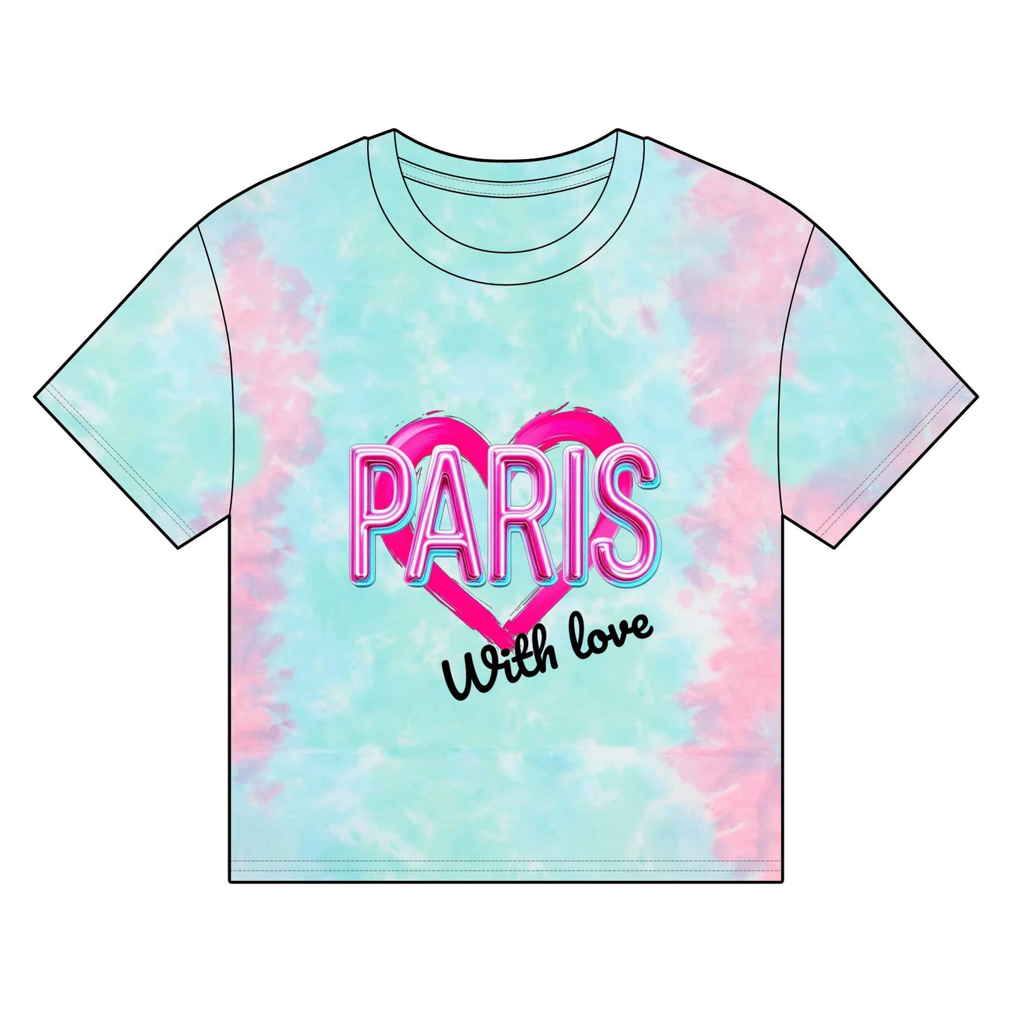 Paris Heart Women's Organic Boxy T-Shirt - With Love Design