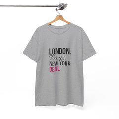 City Life Unisex Tee: London, Paris, New York Deal - Travel Shirt, Fashion Apparel, Gift for Travelers, Urban Outfit, Streetwear