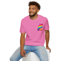 Vibrant Rainbow Softstyle T-Shirt, Unisex Pride Tee, LGBTQ+ Apparel, Colorful Casual Wear, Summer Festival Shirt