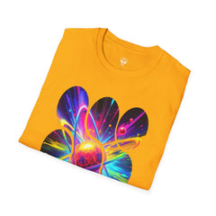 Colorful Atom Graphic T-Shirt, Unisex Casual Tee, Astronaut Art, Space Lover Gift, Festival Wear, Cosmic Vibes
