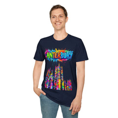 Canterbury Colorful T-Shirt | Vibrant Graphic Tee, Unisex Fashion, Travel Souvenir, Art Lovers Gift, Summer Wardrobe Essential