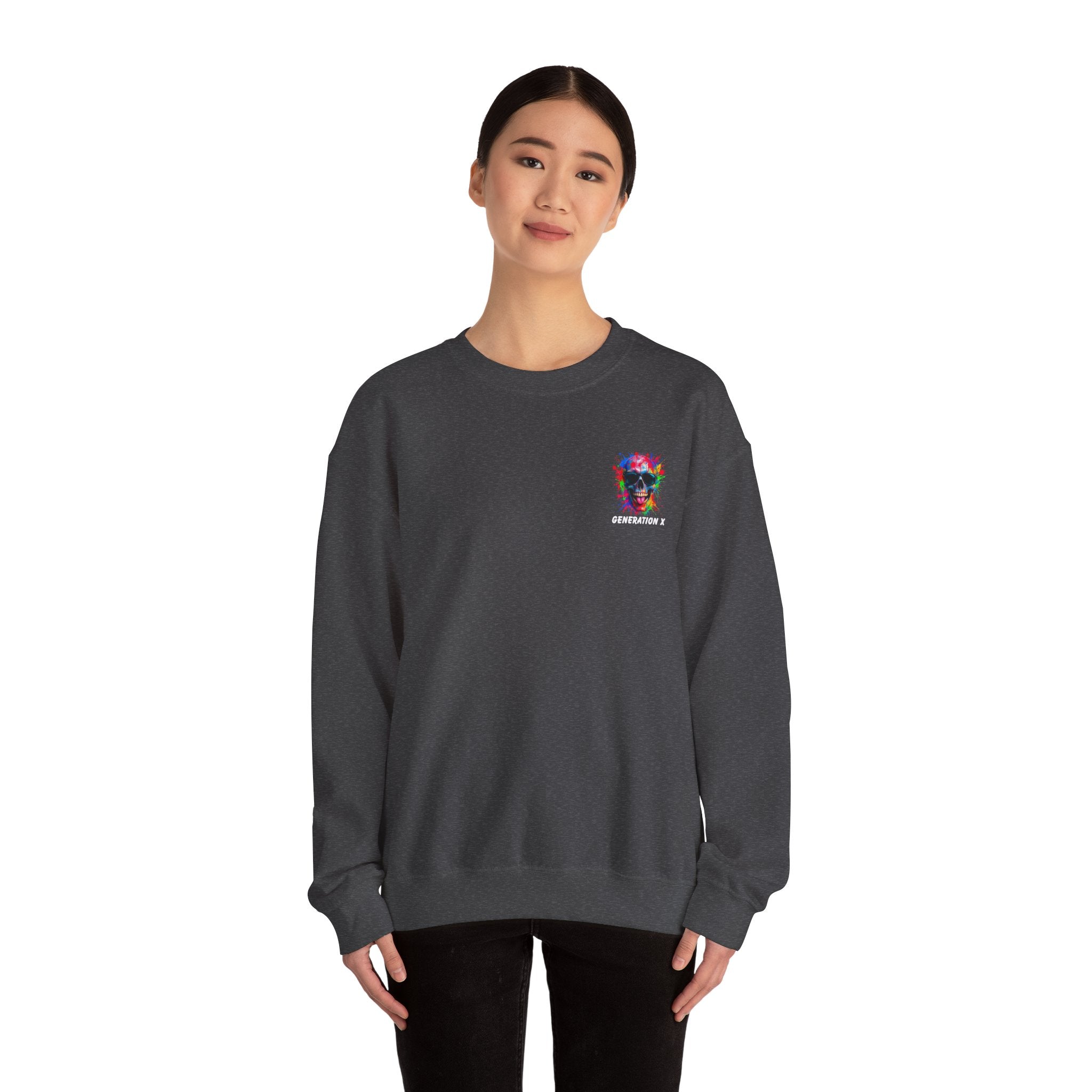 Vibrant Skull Sweatshirt - Unisex Crewneck, Colorful Graphic, Perfect for Casual Wear, Gifts for Friends, Halloween & Parties