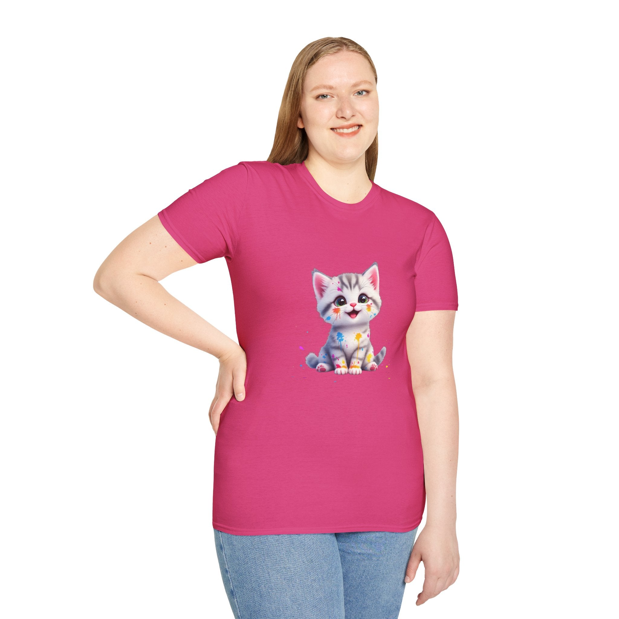 Cute Kitten Unisex Softstyle T-Shirt | Adorable Cat Tee for Animal Lovers, Gift for Birthdays, Pet Lovers, Fun Fashion, Everyday Wear