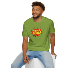 Super Mom Unisex Softstyle T-Shirt | Gift for Mother's Day, Funny Mom Tee, Birthday Present for Mom, Family Apparel, Casual Wear