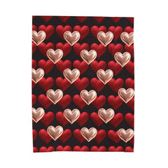 Heart Pattern Velveteen Plush Blanket – Cozy Valentine's Day Gift