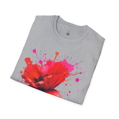 Vibrant Poppy Unisex T-Shirt, Colorful Art Tee, Summer Fashion, Gift for Nature Lovers, Casual Wear, Statement Piece