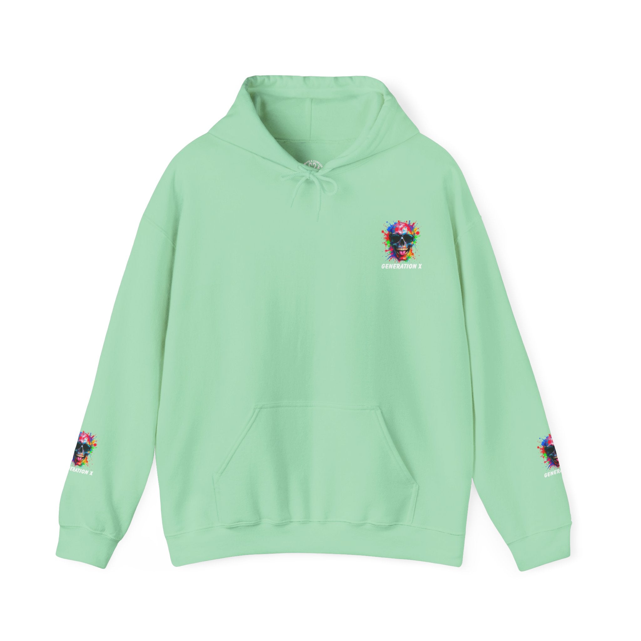 Colorful Retro Skull Hoodie, Unisex Heavy Blend Sweatshirt, Gift for Birthday, Casual Wear, Vintage Style