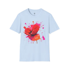 Vibrant Poppy Unisex T-Shirt, Colorful Art Tee, Summer Fashion, Gift for Nature Lovers, Casual Wear, Statement Piece