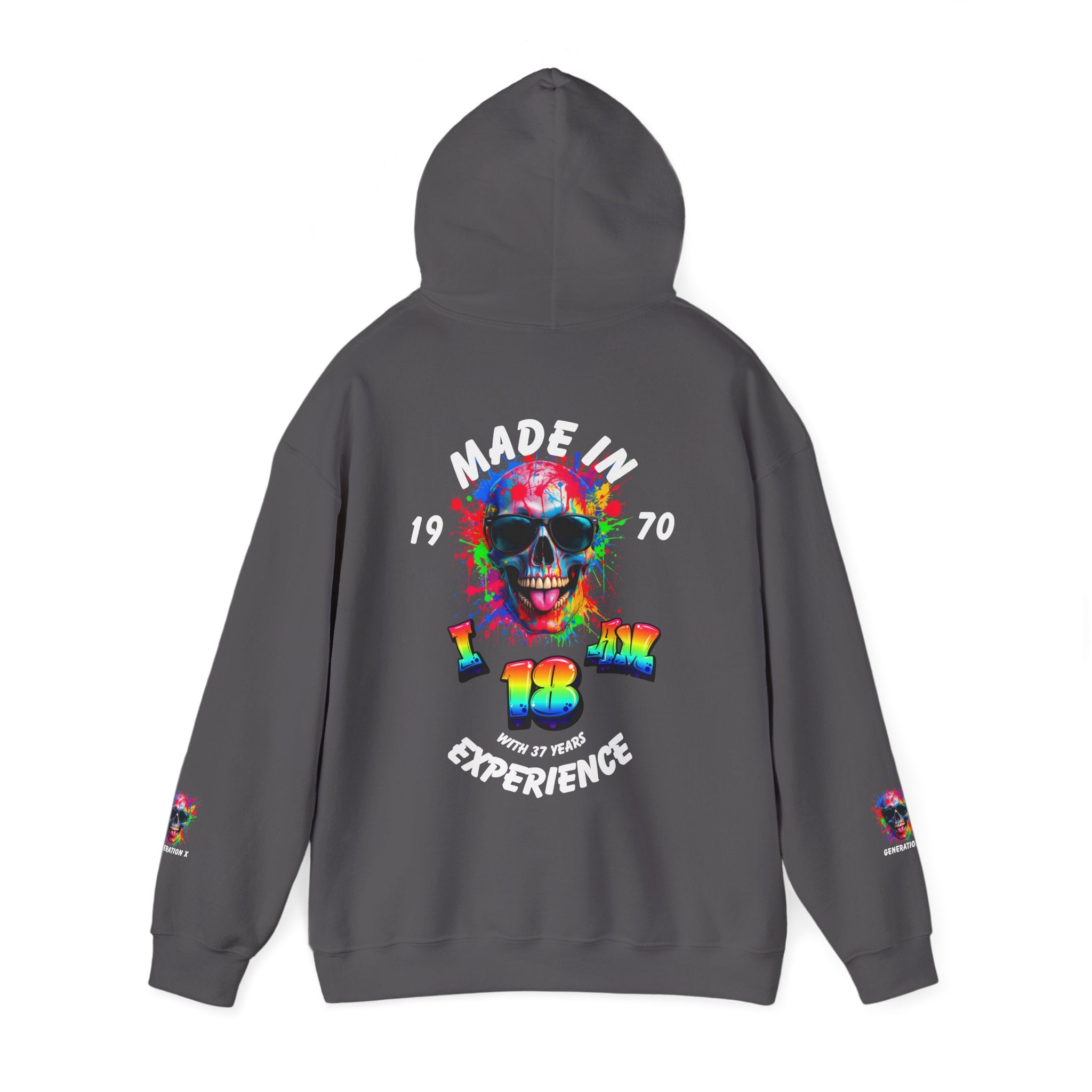 Colorful Retro Skull Hoodie, Unisex Heavy Blend Sweatshirt, Gift for Birthday, Casual Wear, Vintage Style