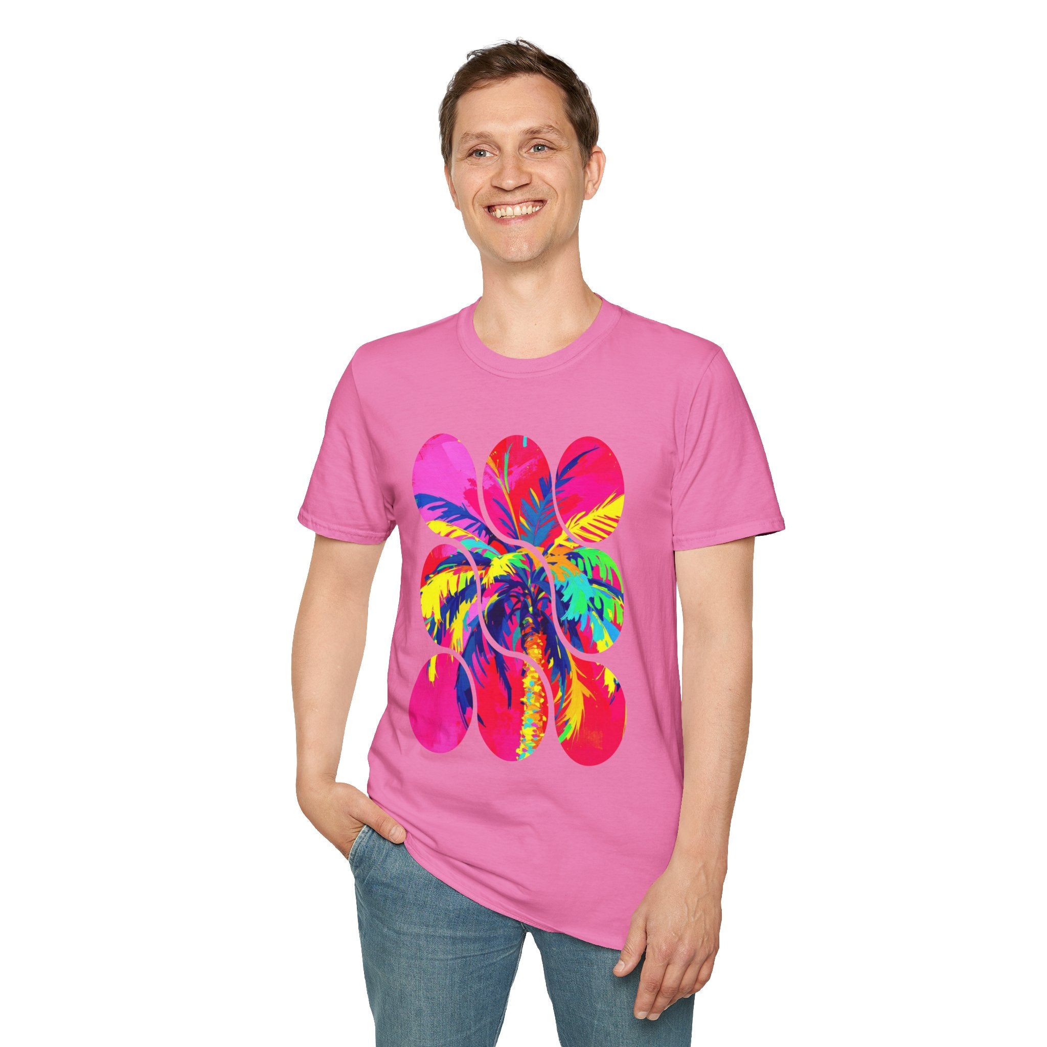 Vibrant Tropical T-Shirt, Beachwear, Summer Apparel, Casual Outfit, Gift for Friends, Festival Fashion