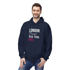 Travel-Inspired Unisex Hoodie - London Paris New York Deal, Urban Fashion, Cozy Sweatshirt, Gift for Travelers, Everyday Wear