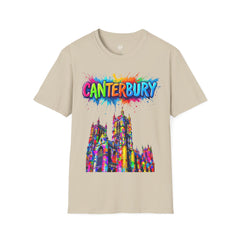 Canterbury Colorful T-Shirt | Vibrant Graphic Tee, Unisex Fashion, Travel Souvenir, Art Lovers Gift, Summer Wardrobe Essential
