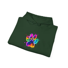 Colourful Paw Print Hoodie for Animal Lovers