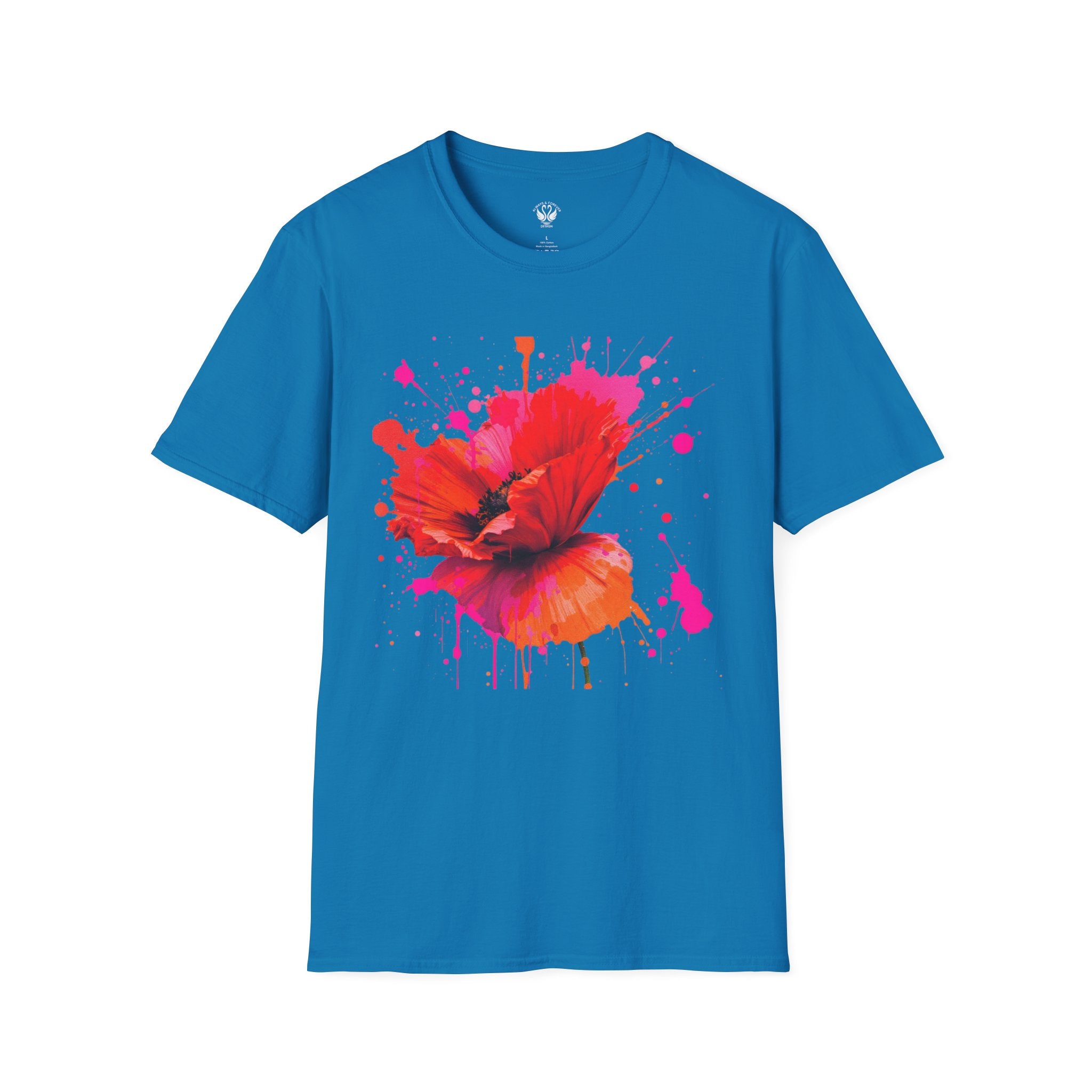 Vibrant Poppy Unisex T-Shirt, Colorful Art Tee, Summer Fashion, Gift for Nature Lovers, Casual Wear, Statement Piece