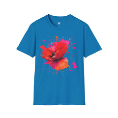 Vibrant Poppy Unisex T-Shirt, Colorful Art Tee, Summer Fashion, Gift for Nature Lovers, Casual Wear, Statement Piece