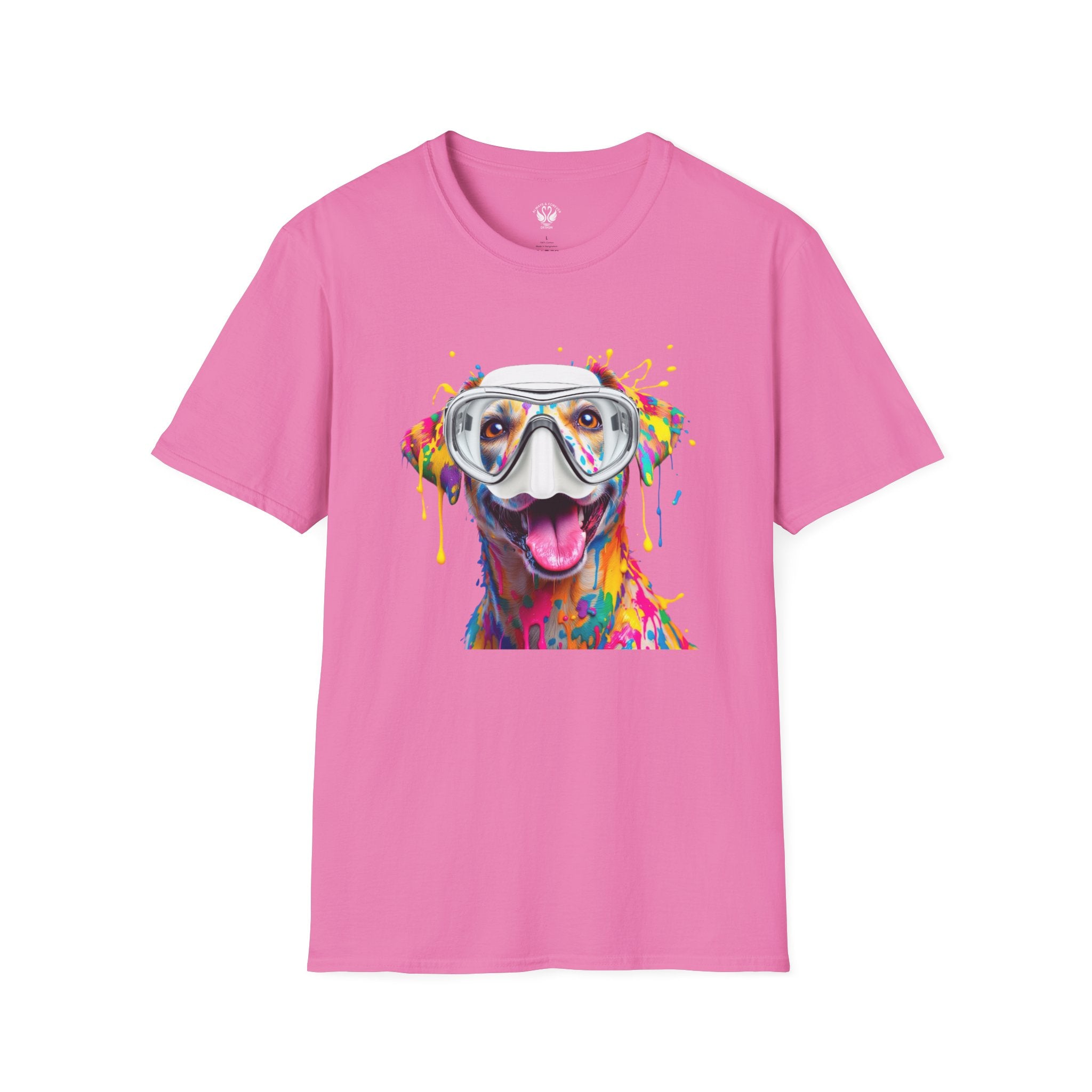 Vibrant Dog Art Unisex T-Shirt – Cute Pet Lover Gift, Animal Artwork Tee, Colorful Dog Graphic Top, Unique Gift for Dog Owners
