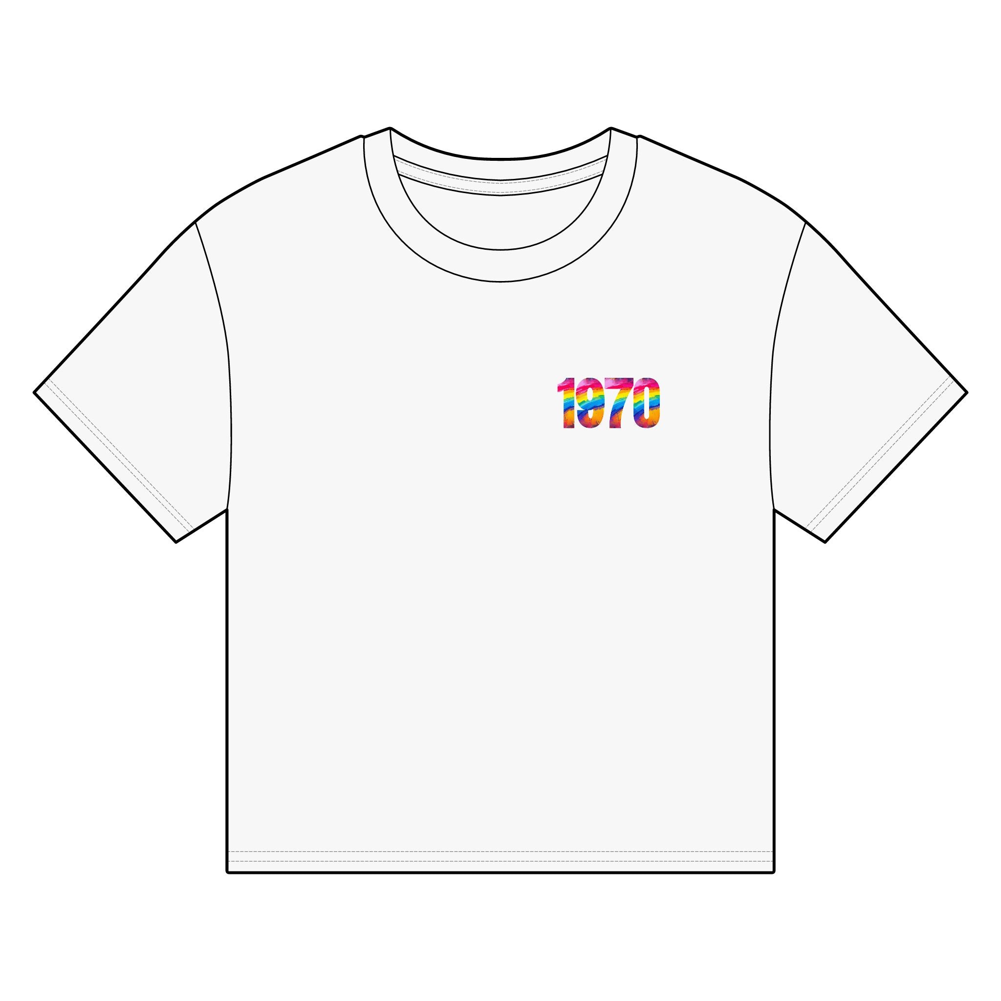 Vintage Rainbow 1970 Women's Organic Boxy T-shirt, Casual Tee, Eco-Friendly Shirt, Retro Top, Gift for Her, Summer Fashion