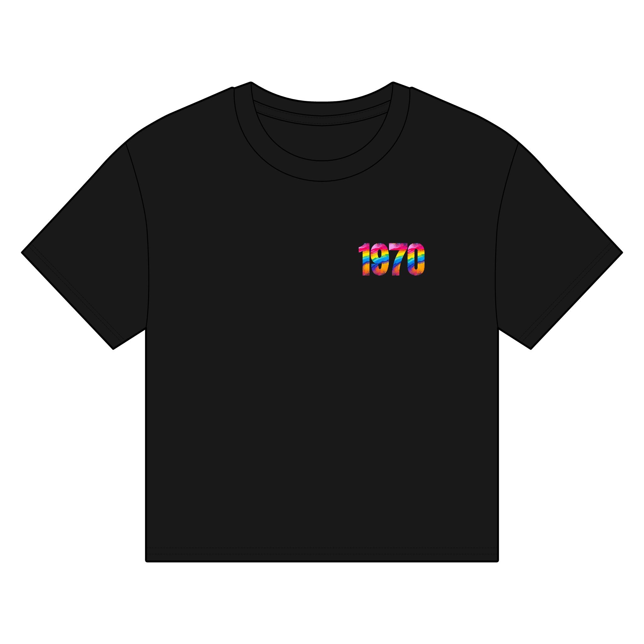Vintage Rainbow 1970 Women's Organic Boxy T-shirt, Casual Tee, Eco-Friendly Shirt, Retro Top, Gift for Her, Summer Fashion