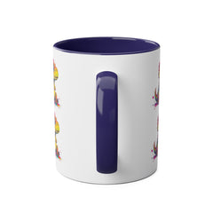 Colorful Dinosaur Two-Tone Coffee Mug - Cute 11oz Mug for Kids & Dino Lovers