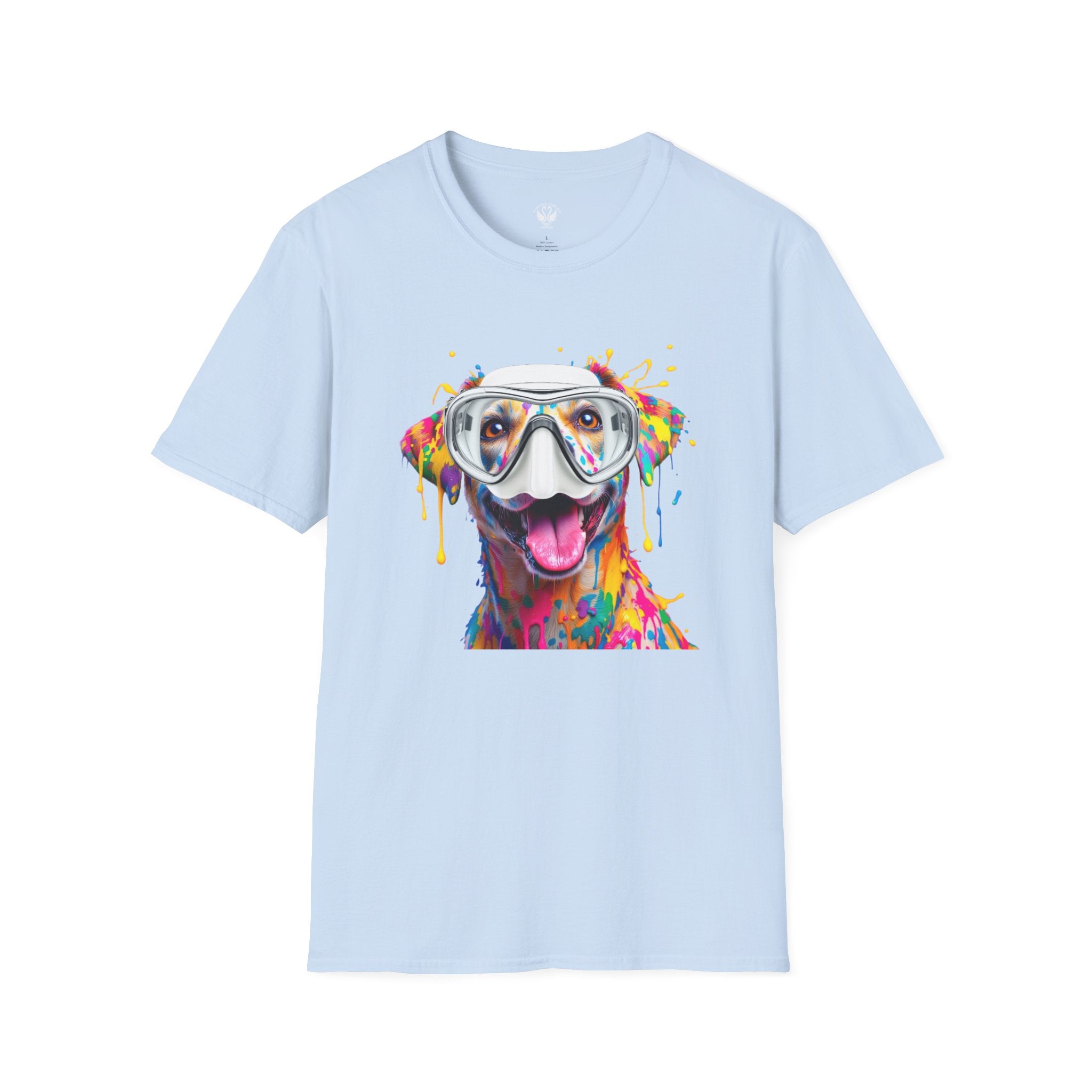 Vibrant Dog Art Unisex T-Shirt – Cute Pet Lover Gift, Animal Artwork Tee, Colorful Dog Graphic Top, Unique Gift for Dog Owners