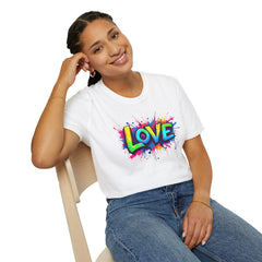 Colorful Love Unisex T-Shirt, Casual Wear, Gift for Him/Her, Valentine's Day, Family Reunion, Streetwear